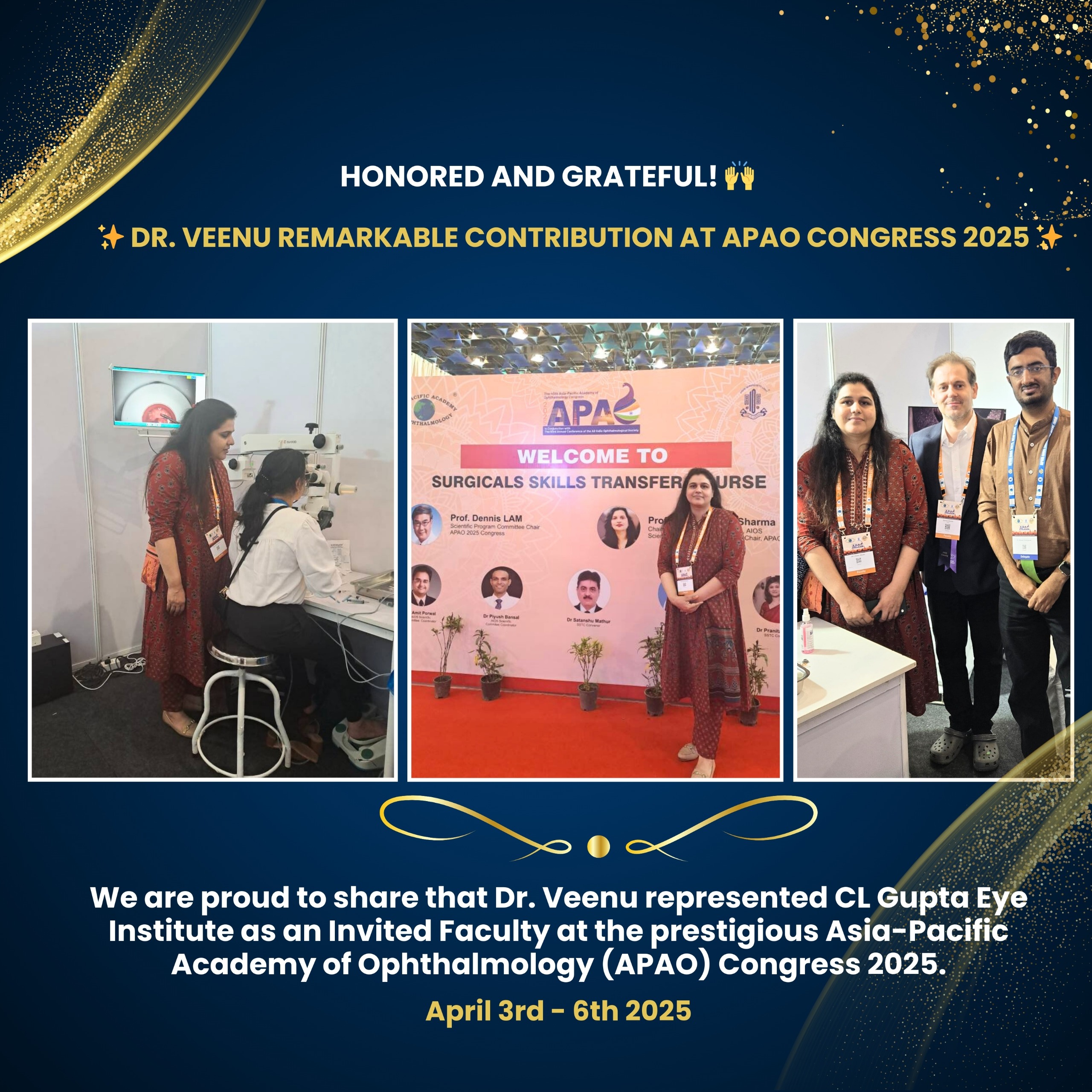 Dr. Veenu Remarkable Contribution at APAO Congress 2025
